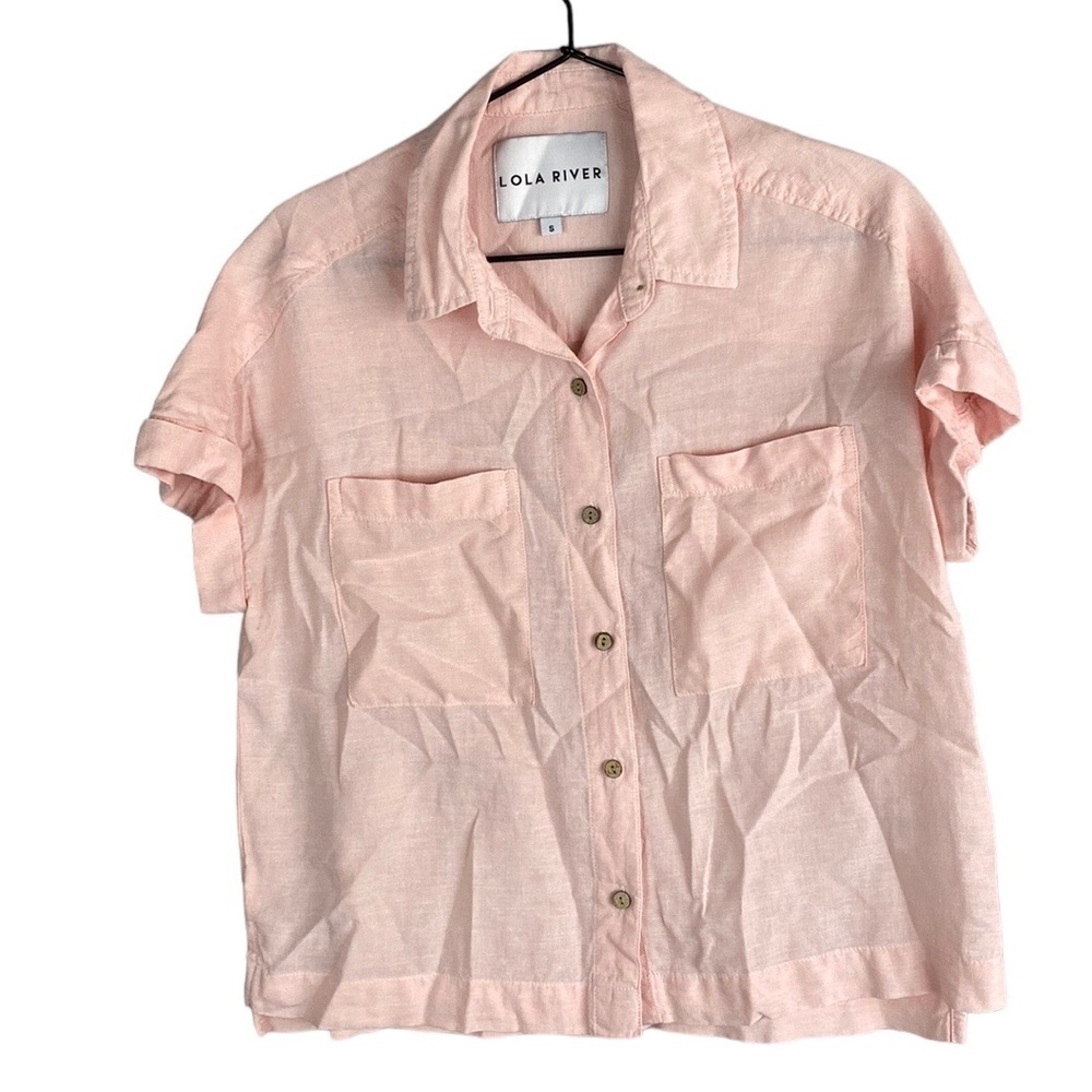 Lola River pink button down blouse